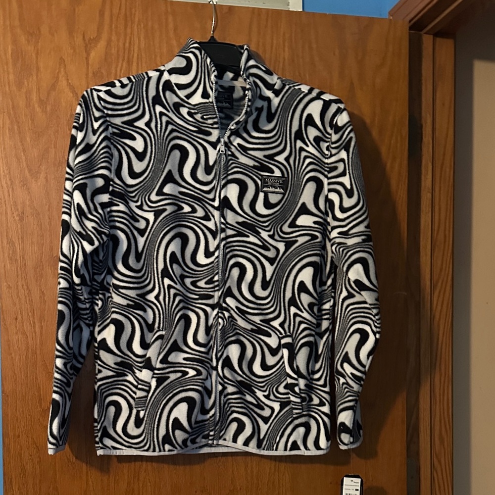 Men's Black and White Patterned Jacket